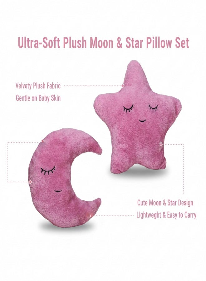 Humpy Hare Soft Plush Moon & Star Pillow Toy Set Combo of 2 | Cot Cushion & Playtime Soft Toy for Kids, Children, and Babies | Stuffed Plush Pillow | (Pink & Pink) - Image 4